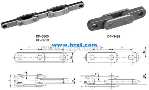 Double Flex Chain DF-3500 DF-3910 DF-3498 For Heavy Duty Conveyor 