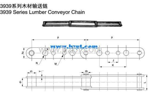 High Quality Conveyor Chain 3939 D3939-B4 D3939-B21 For Lumber