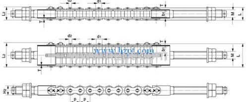 Steel Conveyor Roller Chain 16AA-1 16AA-2 20AA-120AA-2 20AA-3 24AA-1 24AA-2 For Car Parking